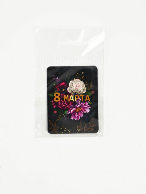 Магнит на холодильник, полимерный «Пионы. 8 марта», 6×8 см