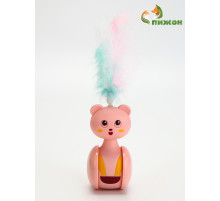 Игрушка-неваляшка с пером, 11×6 см, с местом под лакомство, пластик, цвет МИКС