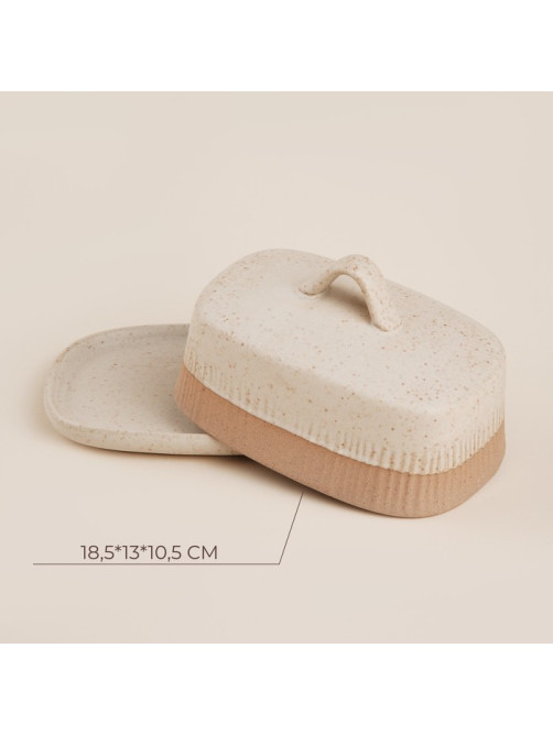 Маслёнка SL Home «Виенто», 18.5×13×10.5 см, керамика, бежевая