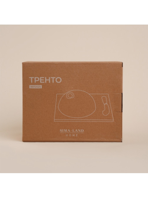 Маслёнка SL Home «Тренто», 22×17.5 см, на деревянной подставке, с ножом для масла, фарфор, белая