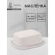 Маслёнка Доляна «Зефир», 16×13.5×5 см, керамика, белая