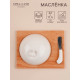 Маслёнка SL Home «Тренто», 22×17.5 см, на деревянной подставке, с ножом для масла, фарфор, белая