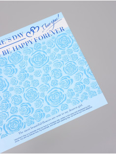 Пленка флористическая для цветов, «Цветы», голубая, 57×57 см
