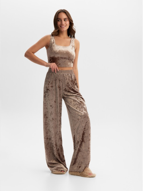 Топ домашний женский KAFTAN Velvet, размер 40-42, кофейный