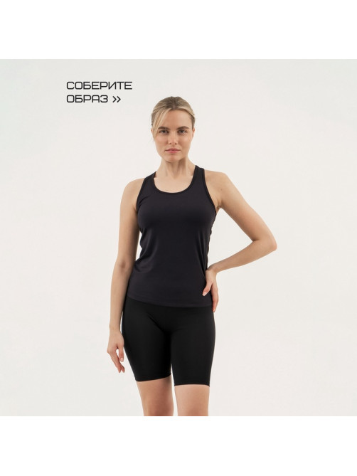 Майка спортивная женская Resport, размер 42 (XS), чёрная, базовая