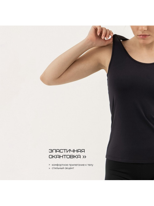 Майка спортивная женская Resport, размер 42 (XS), чёрная, базовая