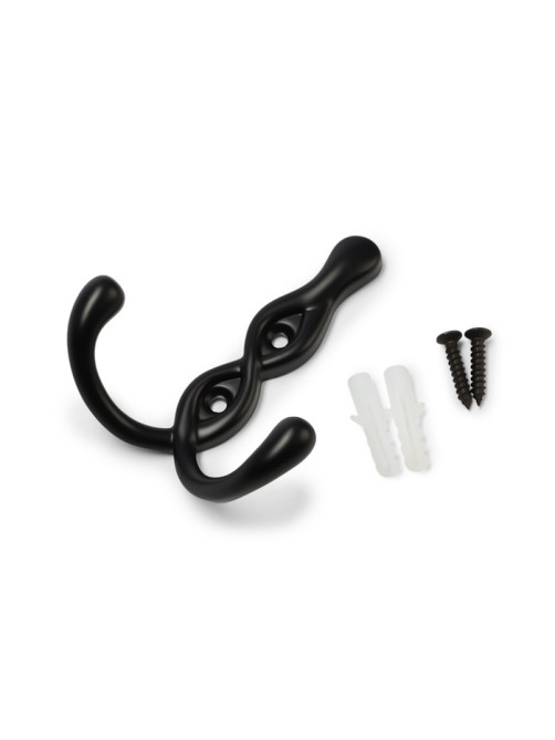 Крючок мебельный CAPPIO PIGTAIL, двухрожковый, цвет черный