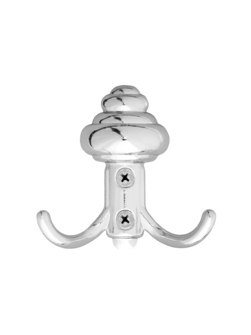 Крючок мебельный ТУНДРА TKd=028, двухрожковый, хром, 8 шт. TMP