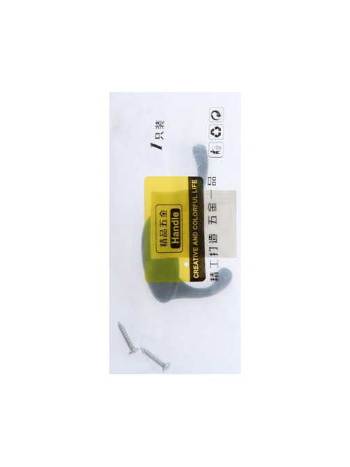 Крючок мебельный ТУНДРА TKD002 LIGHT, двухрожковый, черный, 4 шт.
