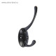 Крючок мебельный ТУНДРА TKD002 LIGHT, двухрожковый, черный, 4 шт.
