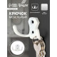 Крючок мебельный ТУНДРА TKD007, двухрожковый, белый
