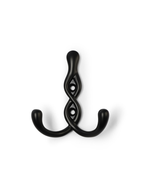 Крючок мебельный CAPPIO PIGTAIL, двухрожковый, цвет черный