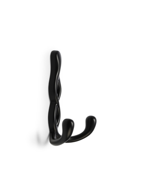 Крючок мебельный CAPPIO PIGTAIL, двухрожковый, цвет черный