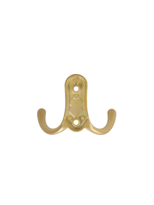Крючок мебельный ТУНДРА TKd=024 LIGHT, двухрожковый, матовое золото