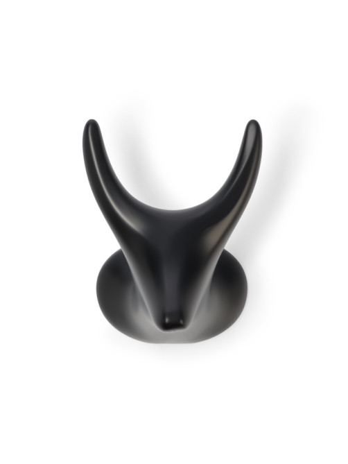 Крючок мебельный CAPPIO BAMBI, двухрожковый, цинк, цвет чёрный