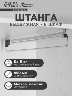 Штанга выдвижная для шкафа CAPPIO Light, 450 мм