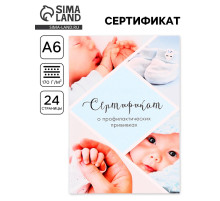 Сертификат о профилактических прививках А6, 24 страницы 10.5×14.8 см «Мальчик»