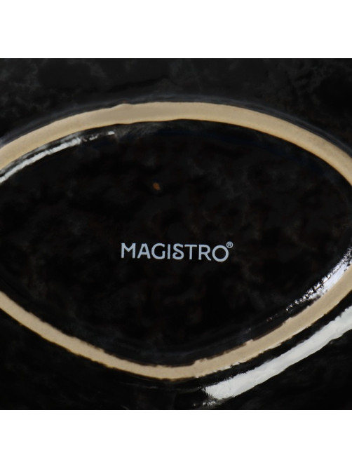 Менажница 3 ячейки Magistro «Ночной дождь», 20.5×3 см, фарфор, чёрная