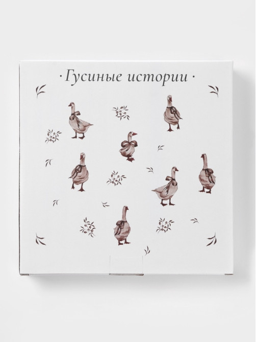 Менажница Доляна «Гуси», 5 ячеек, d=25.5 см, доломит, белая