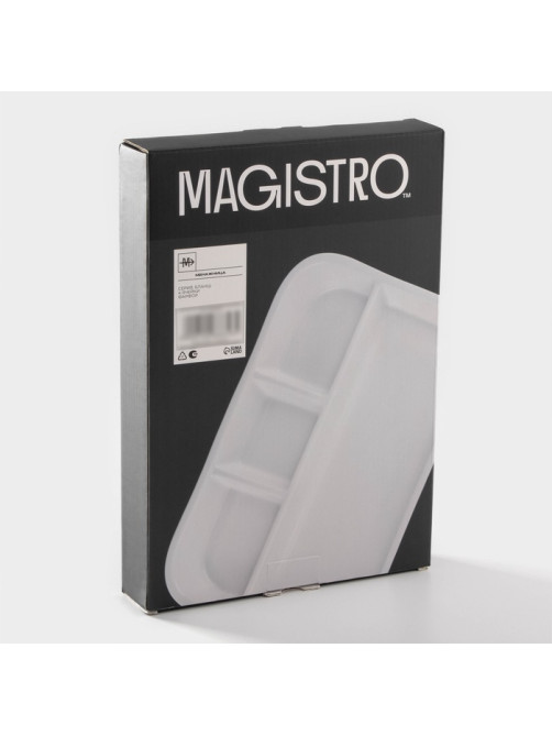 Менажница Magistro «Бланш», 31×21×3.5 см, 4 ячейки, фарфор, белая