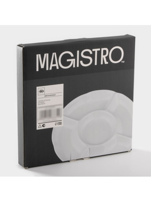 Менажница Magistro «Бланш», 24.7×24.5×2.7 см, 5 ячеек, фарфор, белая