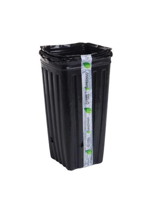 Пакет для рассады, 1.5 л, 11×11 см, h=20 см, полиэтилен, чёрный, Greengo