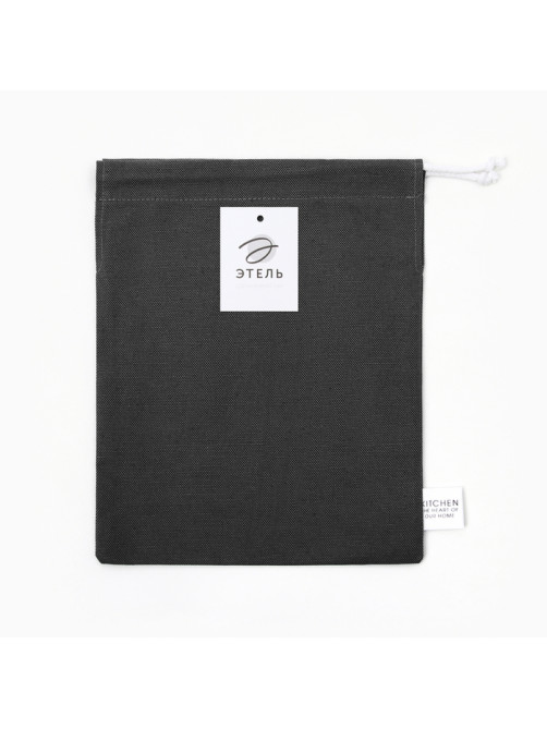 Мешочек текстильный «Этель» Home collection, 27×34 см, 45% лён, 55% хлопок, чёрный