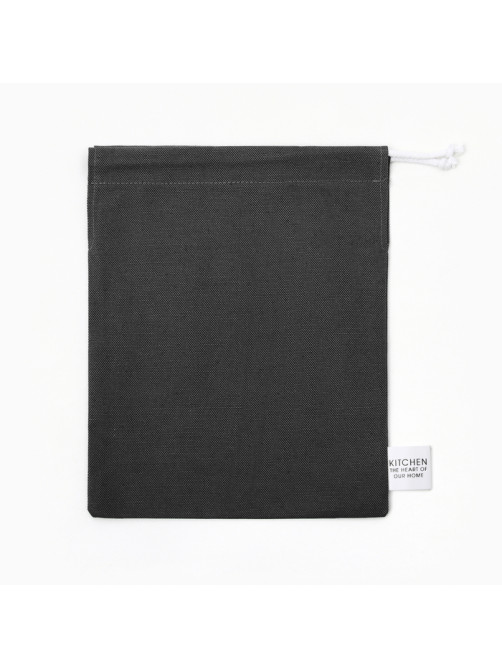 Мешочек текстильный «Этель» Home collection, 27×34 см, 45% лён, 55% хлопок, чёрный