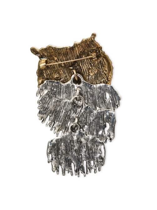 Брошь подвижная «Крупная Сова», разноцветная
