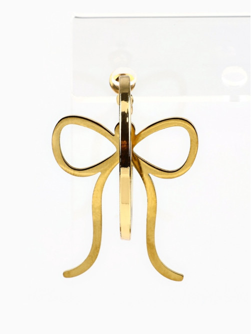 Серьги кольца с подвесом бантом Limited edition, 3 см