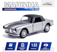 Машинка металлическая «Ретро», 1:32, инерционная, открываются двери, цвет серый