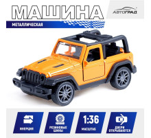Машина металлическая «Джип», инерционная, 1:36, открываются двери, цвет оранжевый