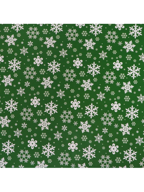 Пленка упаковочная новогодняя для подарков, металлизированная, 35 мкм «Снежинки», 50×70 см