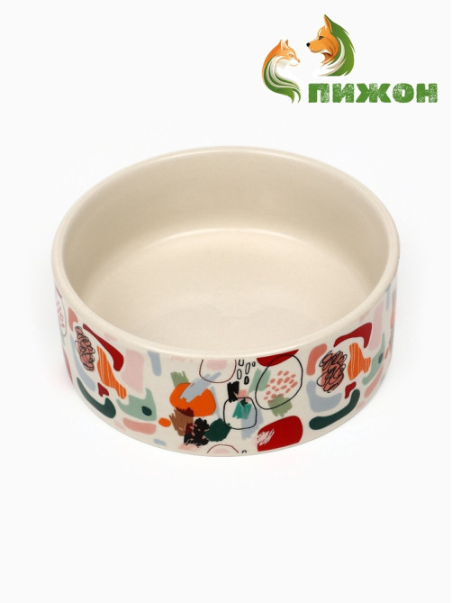 Миска «Цветные пятнышки», 250 мл, 11.5×11.5×4.5 см, керамика, бежевая