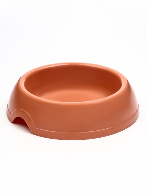 Миска для кошек и собак, 200 мл, 14.5×3 см, пластик, кирпичная