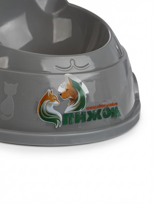 Миска двойная, 240 мл, 25×14×5 см, пластик, серая