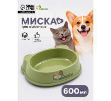 Миска «Мишка», 600 мл, 24 см, фигурная, зелёная