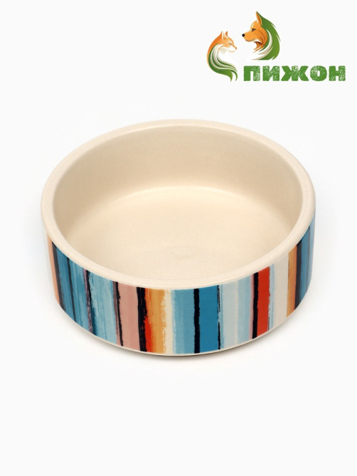 Миска «Масляные полоски», 180 мл, 10.5×10.5×4 см, керамика, бежевая