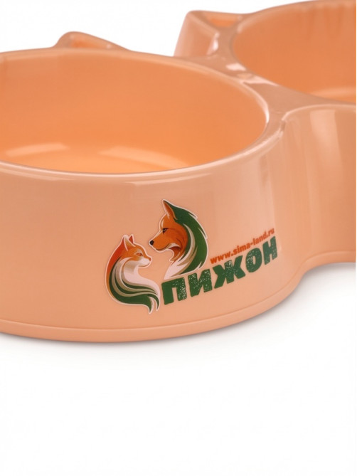 Миска двойная фигурная 28×14×5 см, бежевая
