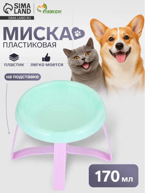 Миска на подставке, 170 мл, пластик
