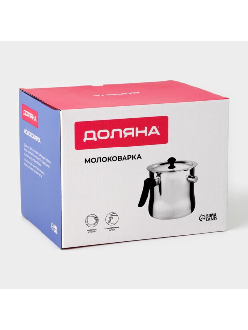 Молоковарка Доляна, 2 л, h=15 см, d=16.5 см, нержавеющая сталь
