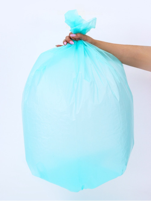 Мешки для мусора в рулоне ПСД 100 л, бирюзовые, 18 мкм 10 шт. 65×90 см