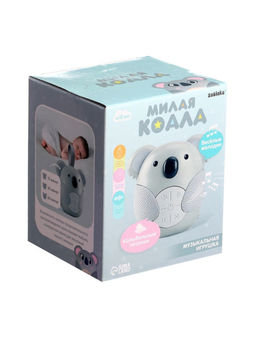 Музыкальная игрушка ZABIAKA «Милая коала», звуковые эффекты, с подвесом