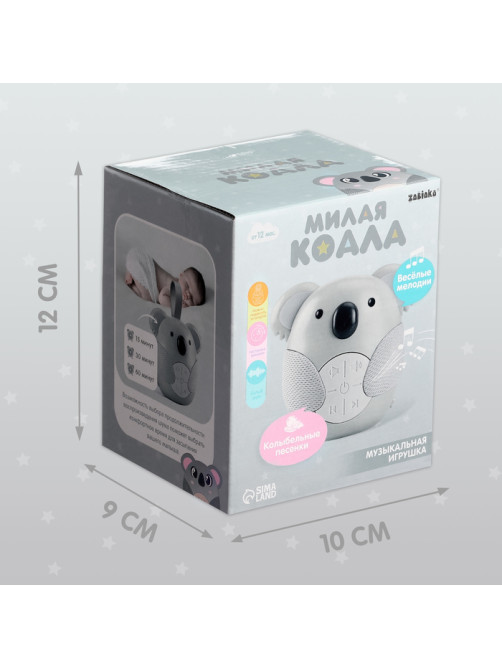 Музыкальная игрушка ZABIAKA «Милая коала», звуковые эффекты, с подвесом