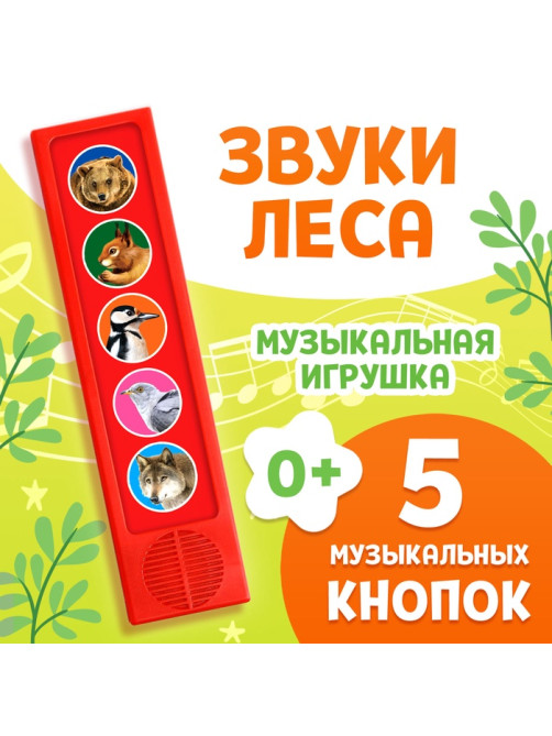 Музыкальная развивающая игрушка «Звуки леса», 5 кнопок