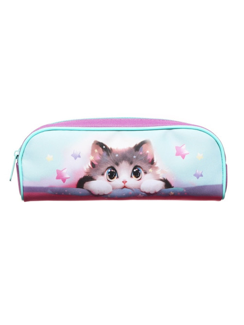 Пенал школьный, текстиль, 8×21×4 см«Кот корея»