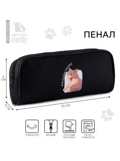 Пенал школьный, текстиль, 8×20×4 см «Паника»