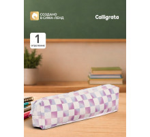 Пенал школьный на молнии Calligrata «Шахматка», 1 отделение, с рисунком, фиолетовый
