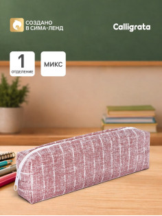 Пенал школьный Calligrata «Джинс», на молнии, 1 отделение, с текстурой ткани, МИКС