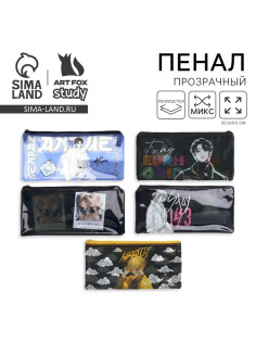 Пенал школьный, плоский, ПВХ, 9.5×20.5 см «Аниме» МИКС